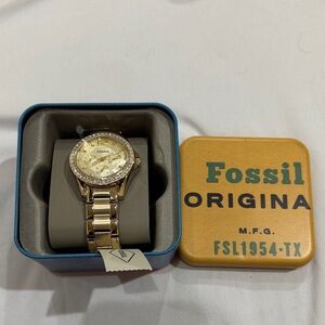 Fossil Gold-Tone Watch with Original Case
